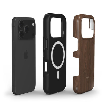 iPhone case with wood grain pattern – Walnut iPhone MagSafe